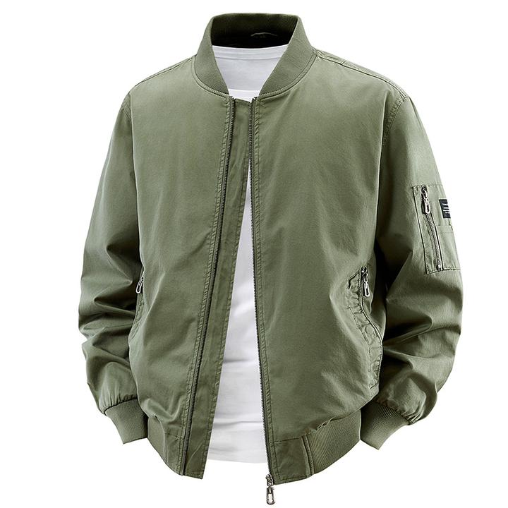 蒙鲁巴恩纯棉休闲外套男春秋季棒球服宽松潮流简约工装飞行员夹克