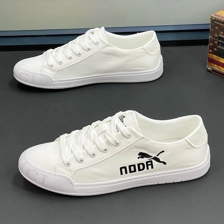 潮牌男鞋2025秋季新款系带透气帆布鞋男士韩版休闲小白韩版透气男