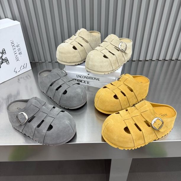 2028年新款厚底松糕镂空卡皮巴拉包头拖底厚6公分休闲时尚透气