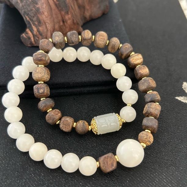 沉香[觅岛]  ·白菩提海南奇楠沉香双圈设计款手串多样性发一