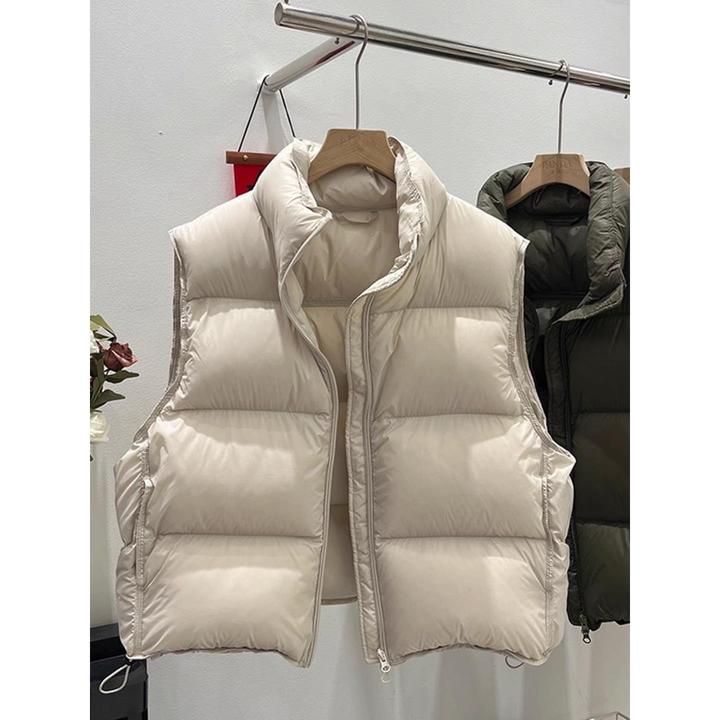 今年秋季新款韩版白鸭绒加厚立领羽绒马甲女短款宽松休闲外穿背心