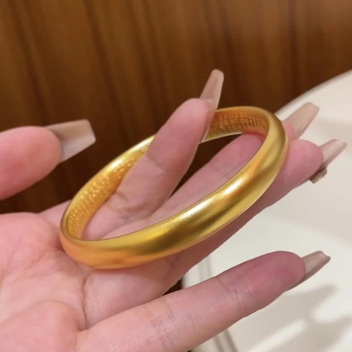 铜合金手镯 新中式古法鎏金錾刻传承泥鳅背【莲花刻字手镯】精工版
