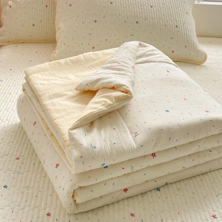 2025新款双层纱夏凉被空调被儿童夏季小被子午睡被芯可机水洗单人