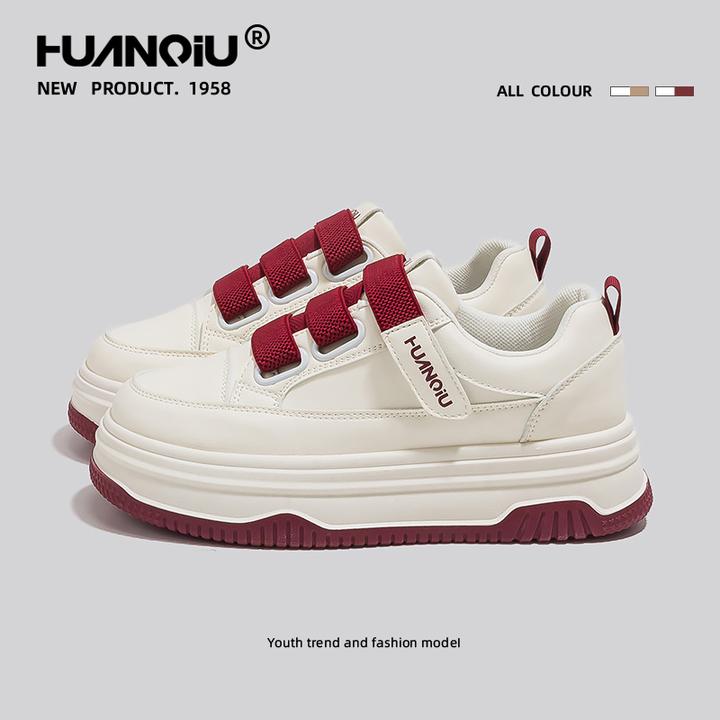 环球魔术贴厚底小白鞋女网红爆款2025春季新款百搭休闲板鞋HC2556