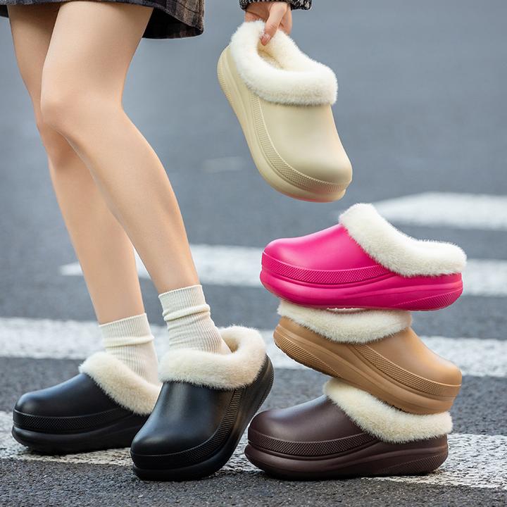 朴西2025冬季新款加厚保暖棉拖鞋防滑女鞋百搭穿不累包头勃肯鞋女