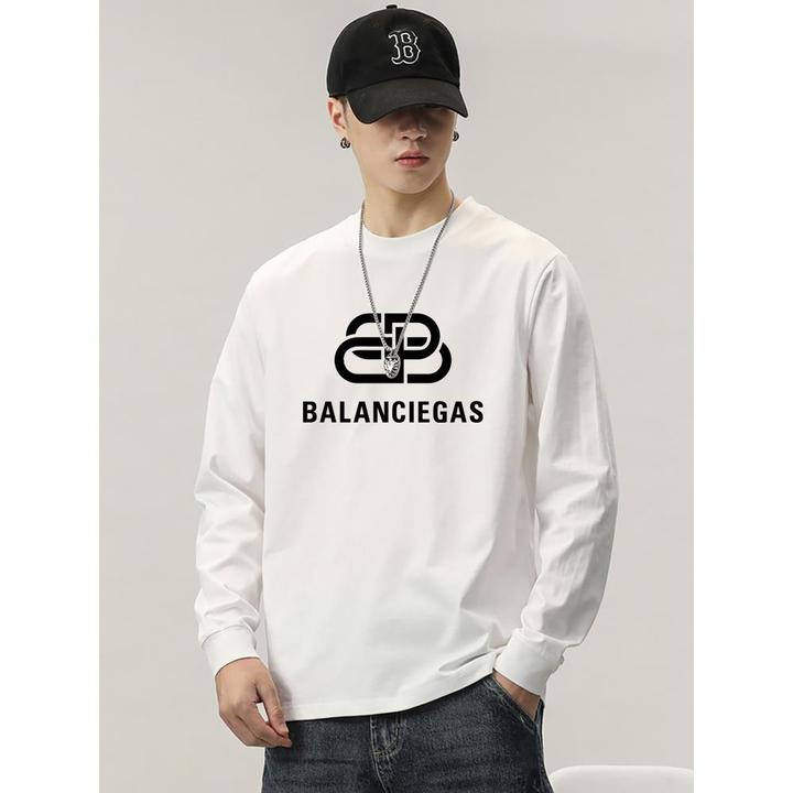 【TQUX港奢男装】时尚280g品质棉长袖T恤男士宽松双纱精梳纯圆领