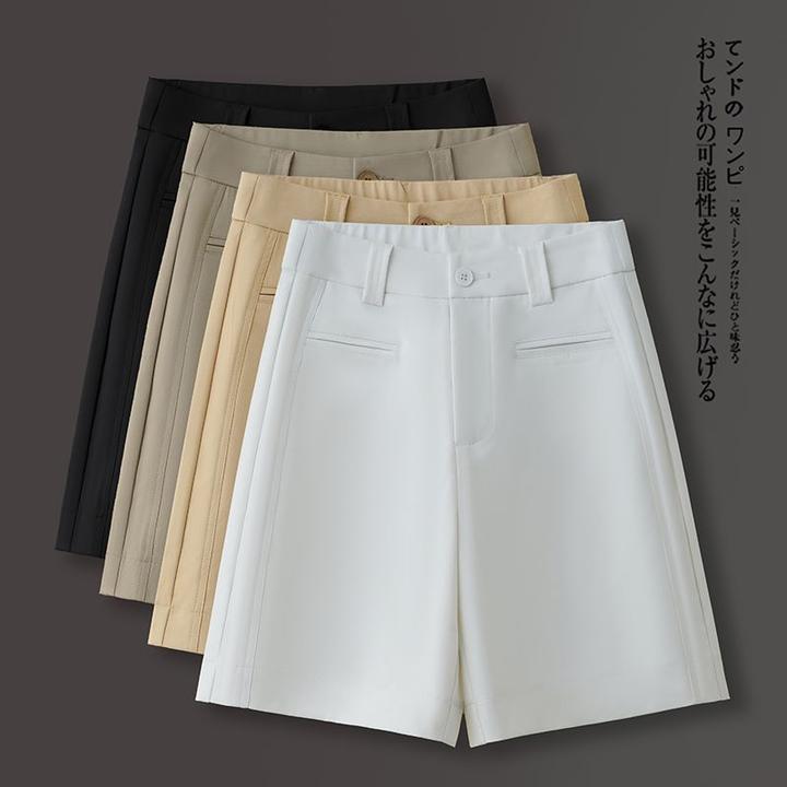 时尚五分西装短裤女2025年夏季新款薄款显瘦百搭休闲a字阔腿中裤