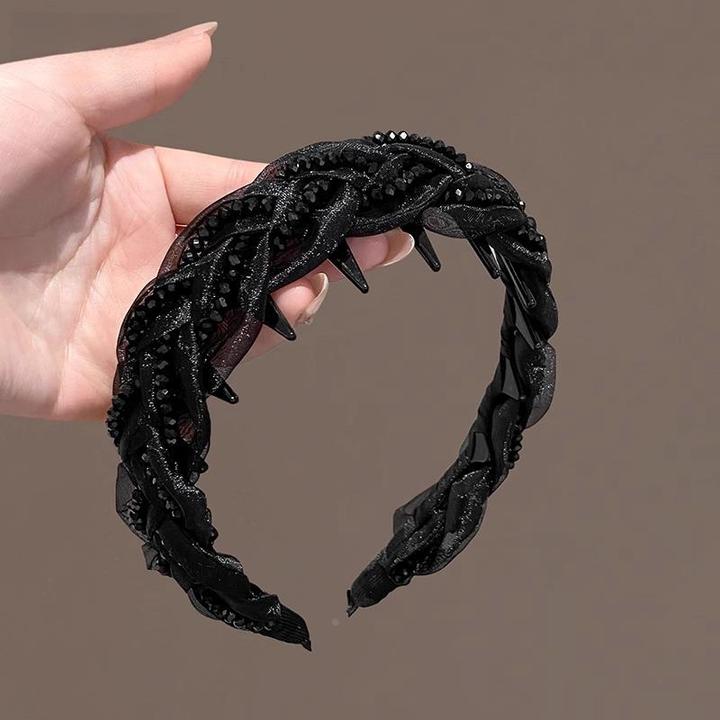 发箍新款女日常外戴高颅顶感洋派时尚网纱麻花轻奢发箍2025款