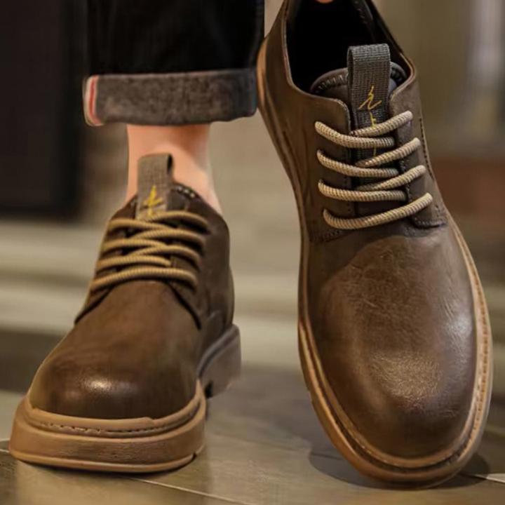 马丁靴男低帮春秋男款男士休闲皮鞋英伦男鞋2025秋款工装马丁鞋子