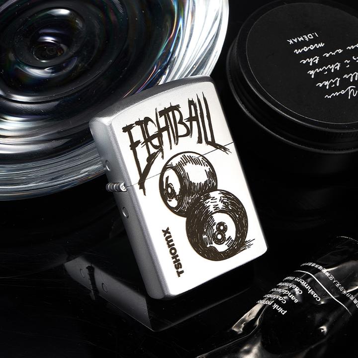 TSHOMX【黑八台球】幸运夜光磨砂防风煤油打火机节日送男生生日礼物