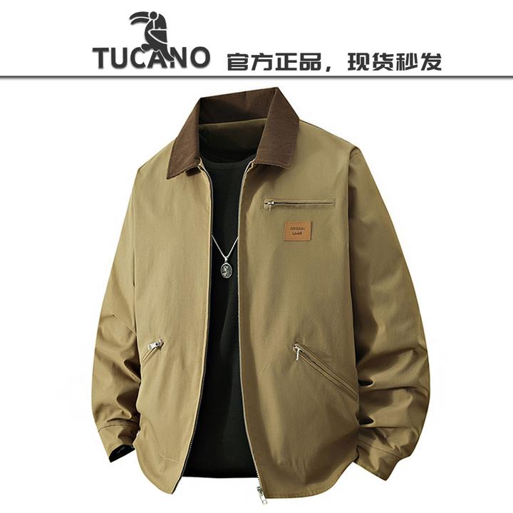 啄木鸟【官方】美式复古工装夹克外套男秋季2025新款翻领棒球服上衣