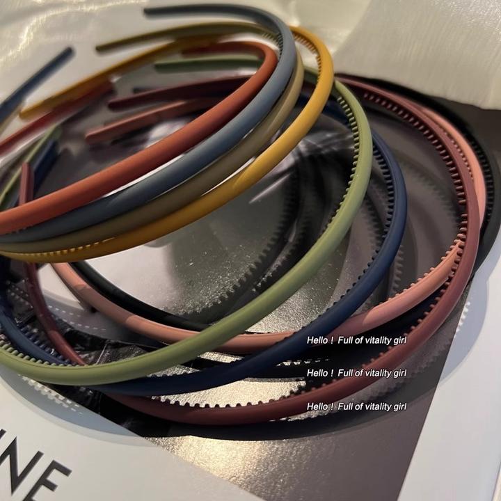 颜色多又百搭~细边磨砂质感带齿夏日发箍搭配洗脸美妆都可用头箍