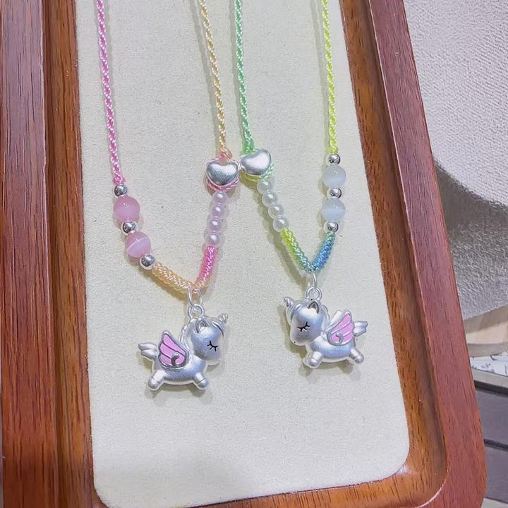 坠链均足银 足银999纯银独角兽大号飞马卡通可爱宝宝甜美百搭款