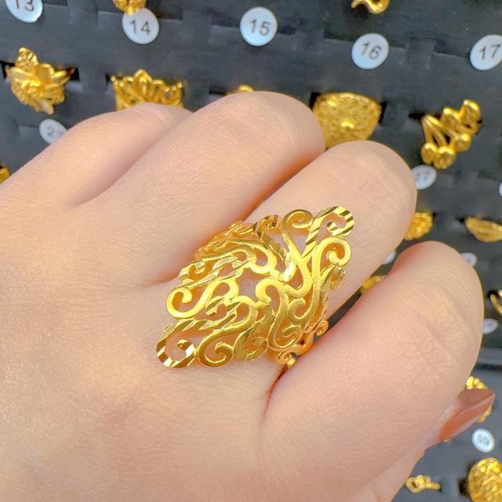 铜合金戒指 铜合金戒指 时尚简约开口可调节金色戒指72