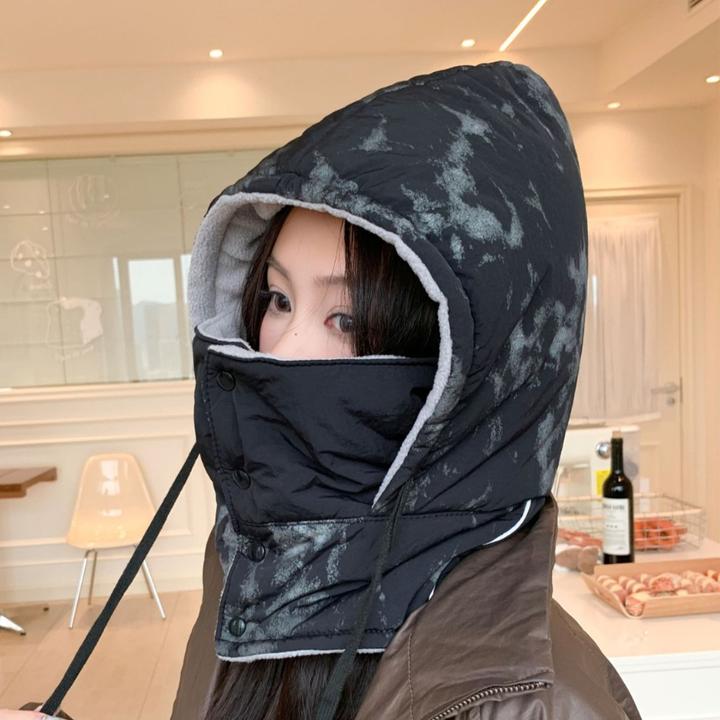 保暖头套帽子围巾一体帽女冬季超厚滑雪骑电动车面罩防风套头帽男