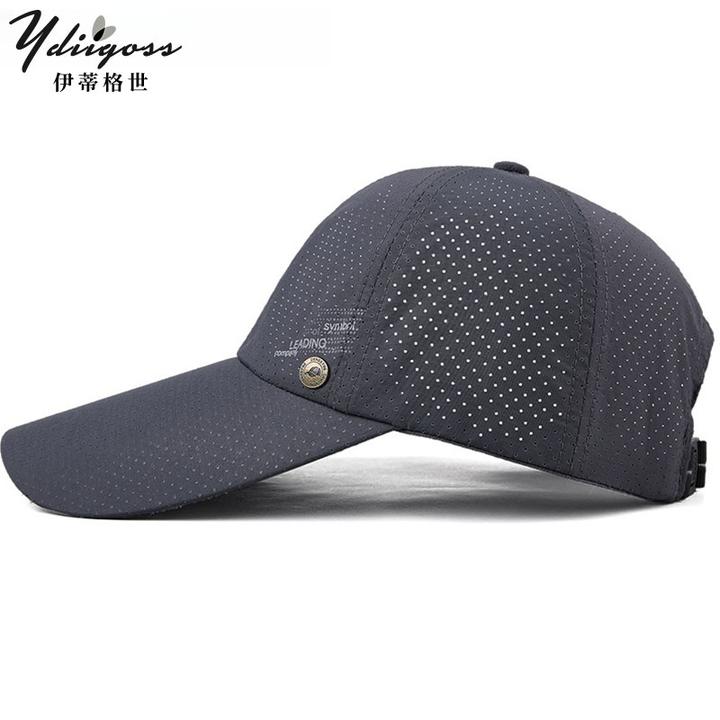 YDIIGOSS速干网眼帽子男夏季休闲透气防晒棒球帽简约加长檐鸭舌帽
