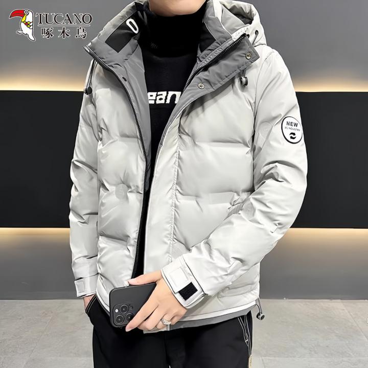 啄木鸟冬季新款时尚加厚保暖夹克棉衣男士休闲百搭连帽款棉服外套