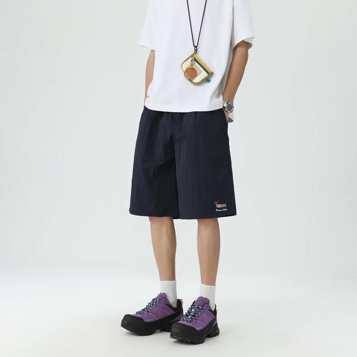 腊肠小狗刺绣短裤男夏季防水过膝运动休闲百搭宽松裤衩透气沙滩裤