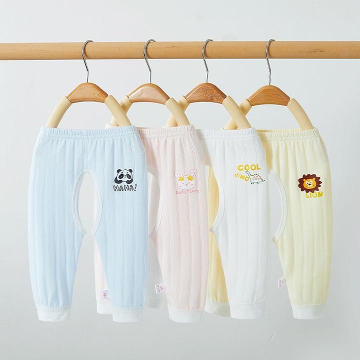 婴儿开裆裤子春秋装纯棉无骨秋裤女宝宝男开裆长裤子儿童打底睡裤
