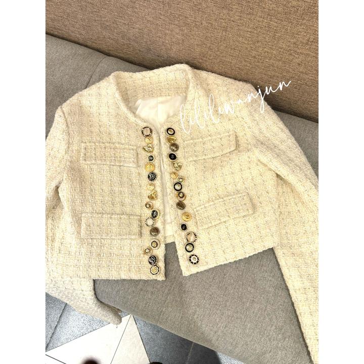 婉君【香奶奶外套】秋款气质法式粗花呢小香风外套LWJ23C3TZ916