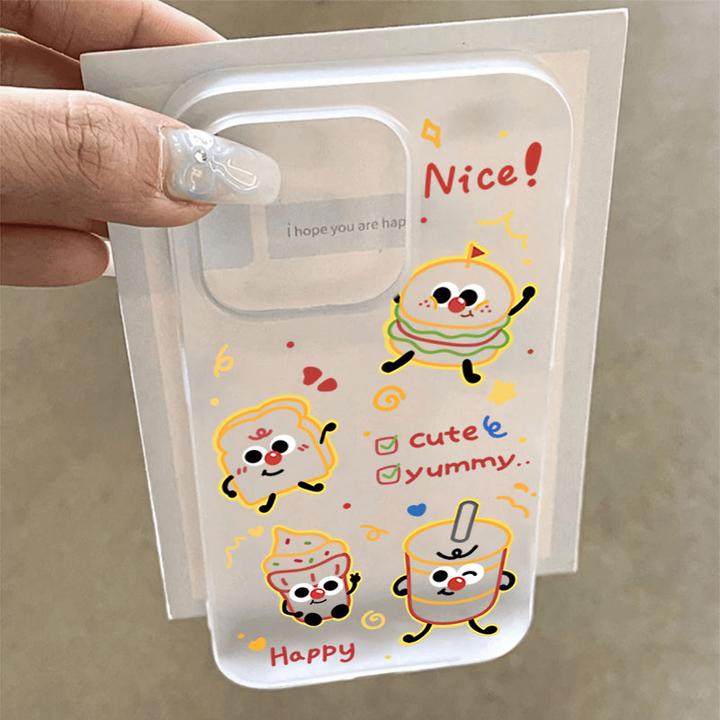 趣味汉堡适用iphone16promax苹果15手机壳14PLUS软13防摔12幻影11