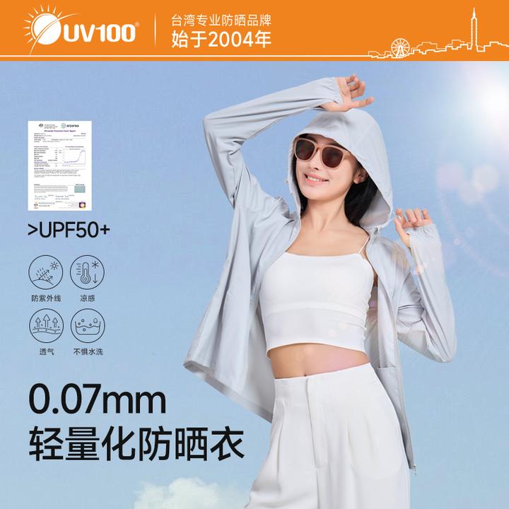 UV100防晒衣女夏季高颜值轻薄透气宽松凉感散热冰丝防晒服25520