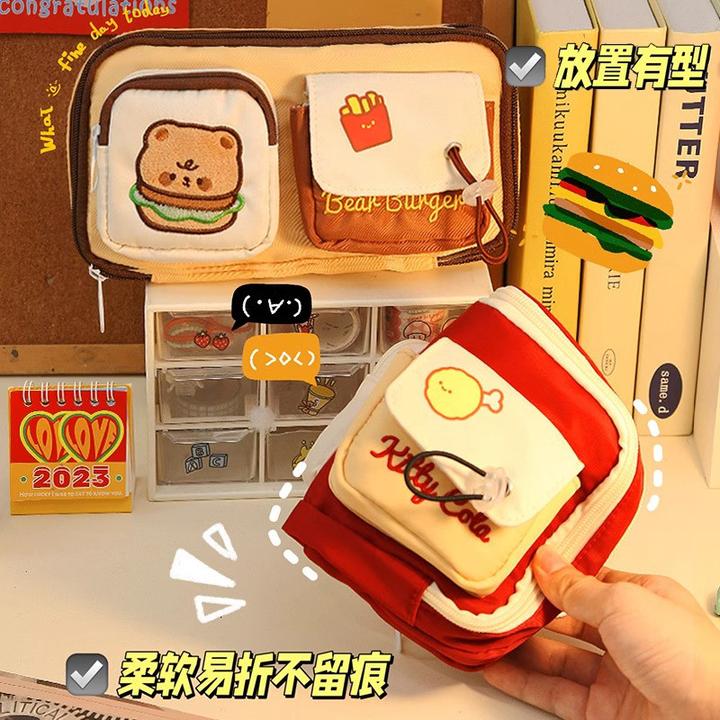 大容量ins风小众2025美式汉堡笔袋小学初中女生高颜值文具铅笔盒