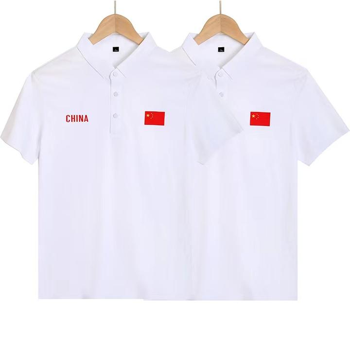 国潮无痕运动Polo衫翻领短袖T恤跑步健身冰丝速干透气训练队服