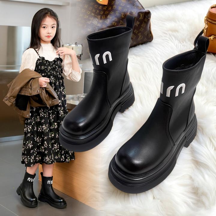 女童马丁靴2025新款儿童公主单靴大童女孩靴子软底学生拉链短靴