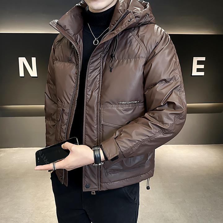 2025年新款羽绒衣冬季连帽加厚保暖男士外套韩版修身潮流男上衣