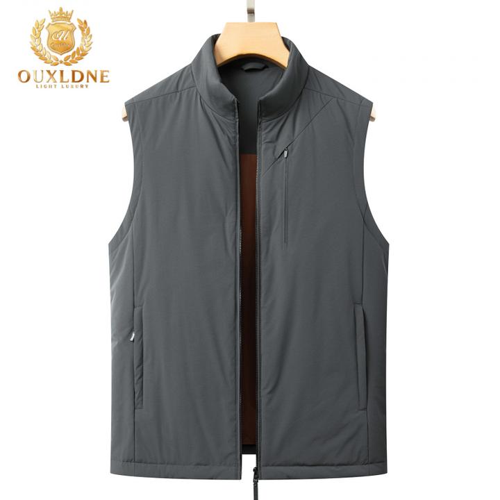 OUXLDNE 高端立领马甲男秋冬季新款坎肩商务休闲厚款保暖背心外套