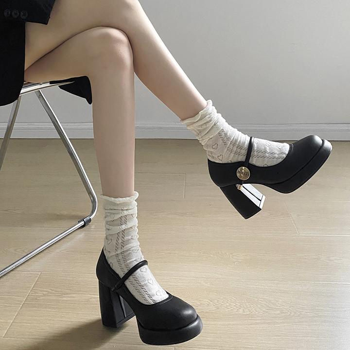 南在南方黑色法式小个子粗跟高跟鞋女2025新款春秋配裙子浅口单鞋