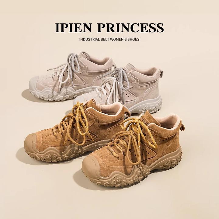 增高户外鞋女2026秋季新款加绒防滑耐磨徒步鞋露营旅游防水越野鞋