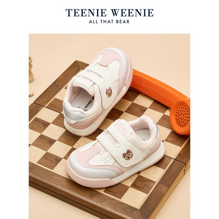 TeenieWeenie幼儿童鞋女宝粉色板鞋防滑软底宝宝鞋中小女童学步鞋