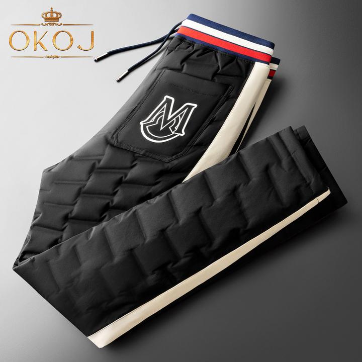 OKOJ户外羽绒裤男士撞色拼接高端压胶防水防风秋冬季保暖羽绒长裤