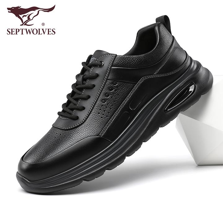 七匹狼2025款厚底耐磨休闲鞋秋季商务真皮男鞋软底潮流时尚休闲鞋