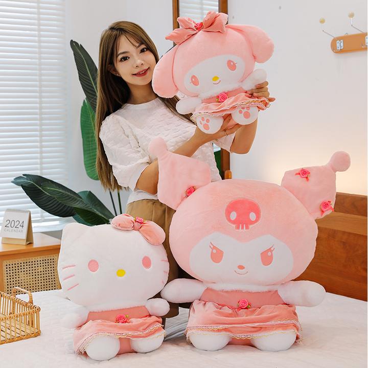 可爱玫瑰库洛米毛绒公仔美乐蒂玩偶kt猫咪女孩陪睡布娃娃生日礼物