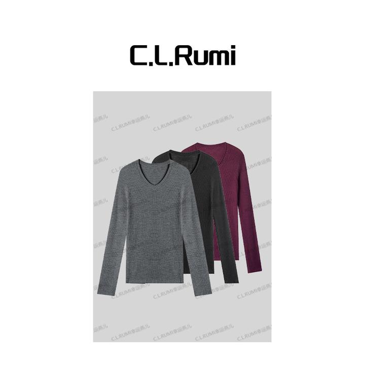 【Rumi时装】“纤影”25早秋可机洗显瘦百搭精纺羊毛针织上衣7089my