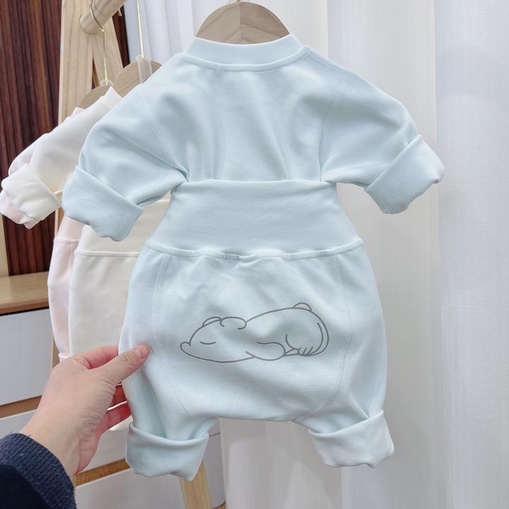 宝宝高腰秋衣套装秋冬舒绒秋衣秋裤婴幼儿护肚分体宝宝分体套装