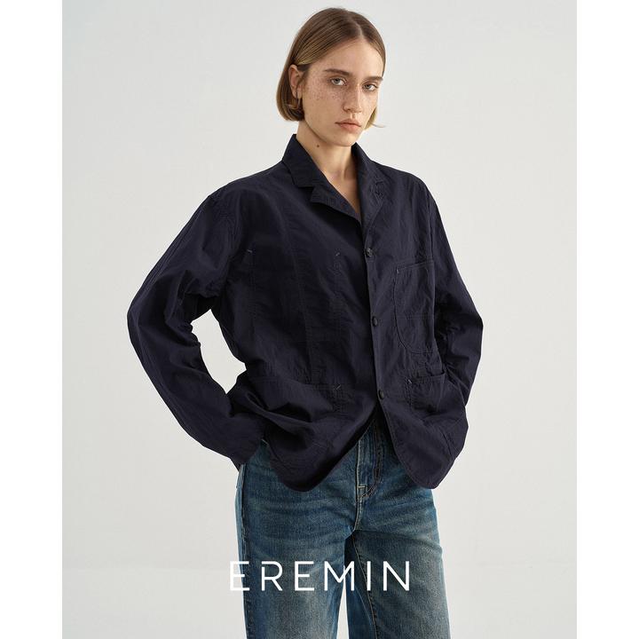 DE Mincollection褶皱外套/做旧水洗锦棉薄款肌理夹克外套55257