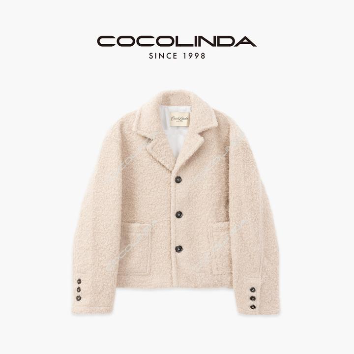 COCOLINDA | B款 户外法式翻领卷卷毛外套C5217