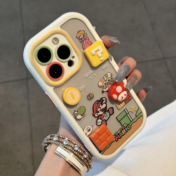 欧克里里游戏马里奥立体贴件适用苹果16手机壳华为vivo小米15oppo