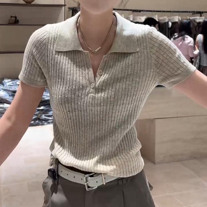 2025新款韩系修身显瘦气质时尚百搭针织上衣LK2505352