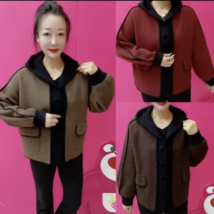 《专柜品质》秋冬气质显瘦宽松冬季加厚中老年妈妈装双面绒外套Z