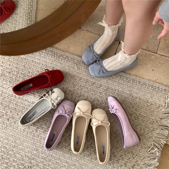2025春季新款软底内增高芭蕾鞋仙女风防涔法式蝴蝶结单鞋女配裙子