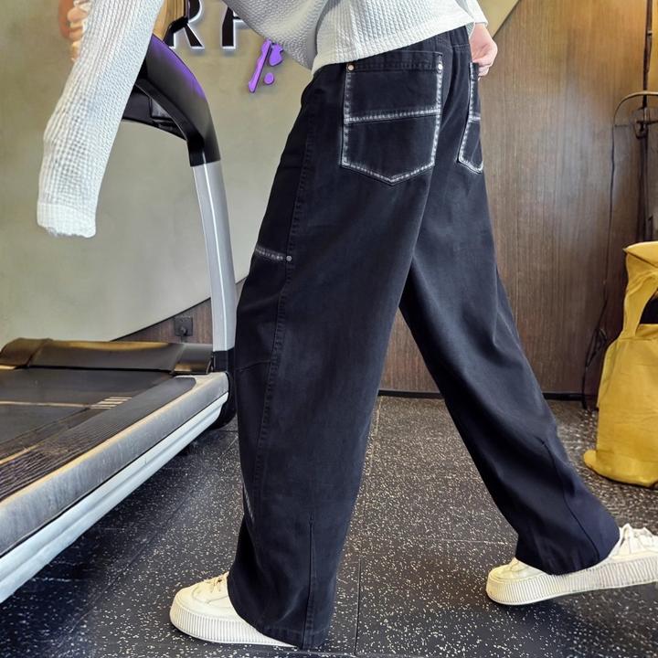 仓石一树高级感扎染直筒牛仔裤男宽松潮牌男裤春秋季轻奢痞帅男装