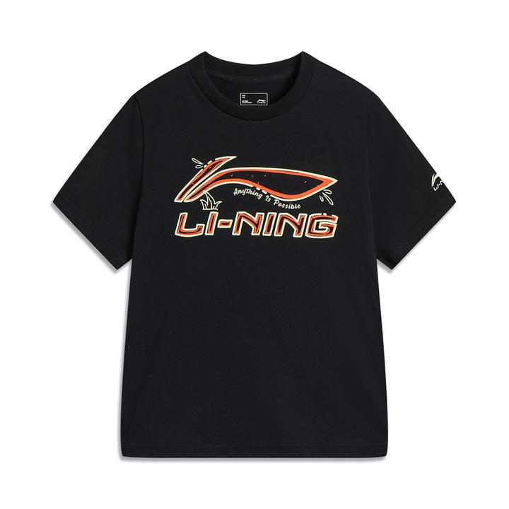 李宁儿童夏季短袖2025新款透气运动T恤舒适纯棉短袖文化衫YHSV283