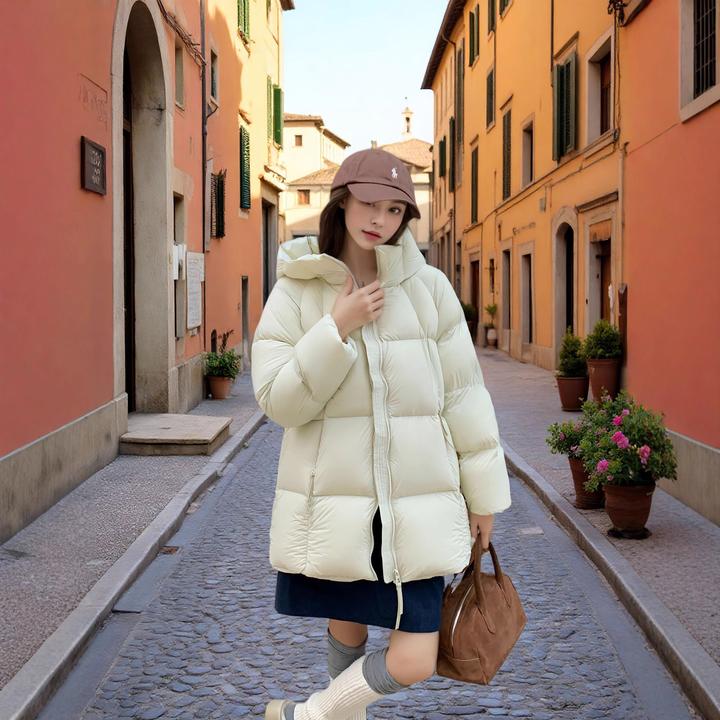 90%白鸭绒冬季新款爆款羽绒服女中长款云朵泡芙柔软加厚冬装外套