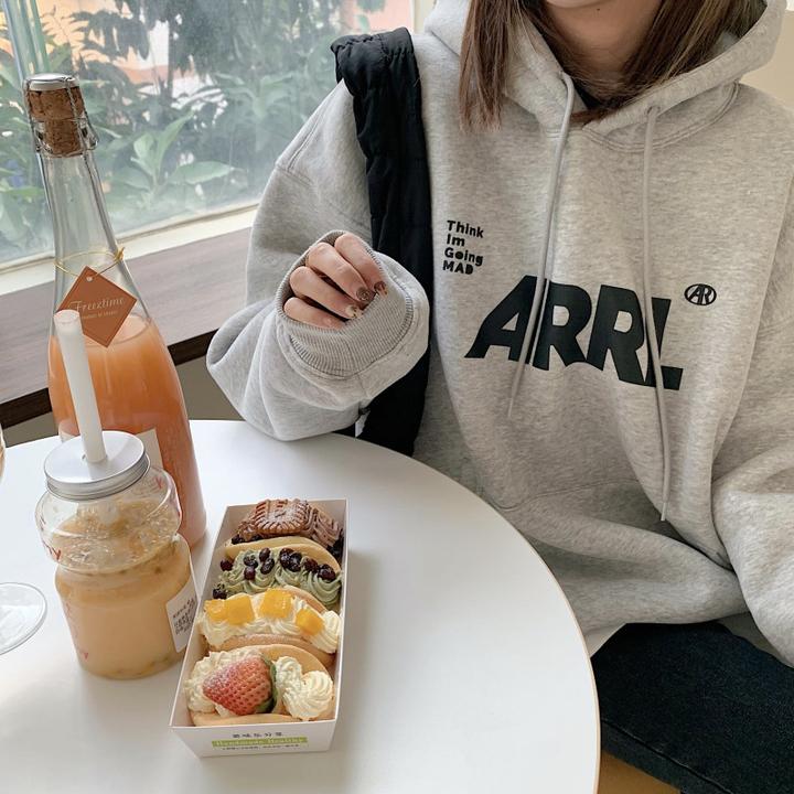 韩版加绒连帽卫衣女宽松2025秋冬oversize原宿加厚慵懒风上衣外套