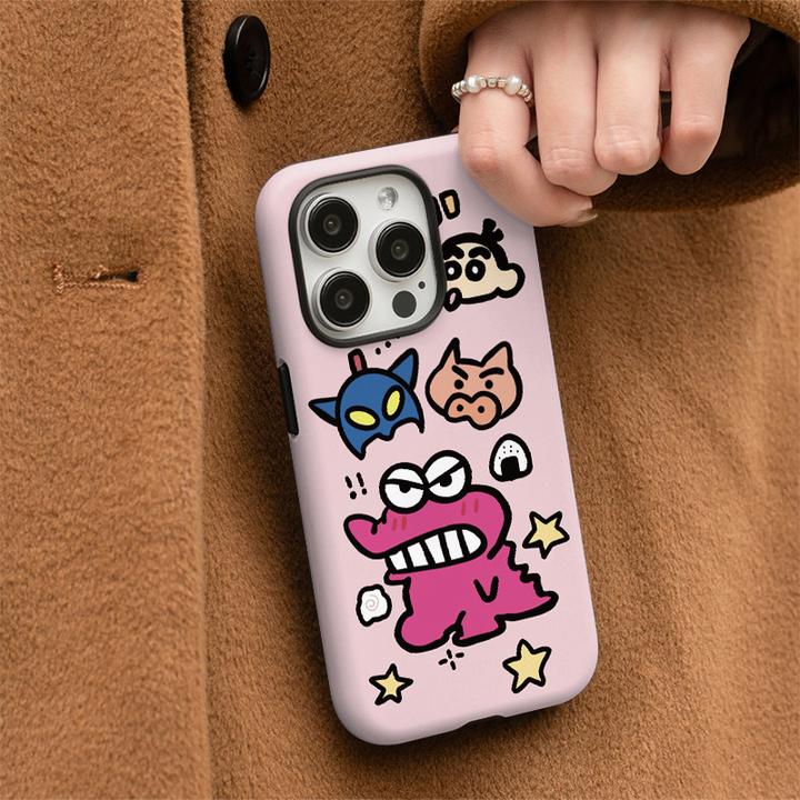 卡通小新适用16pro手机套iphone13/14/12菲林二合一15硬壳女可爱